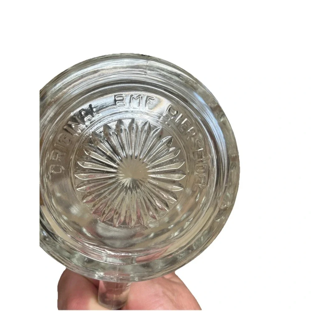 BMF German Glass Lidded Stein with Pewter‎ Lid Breweriana Collectible Germany